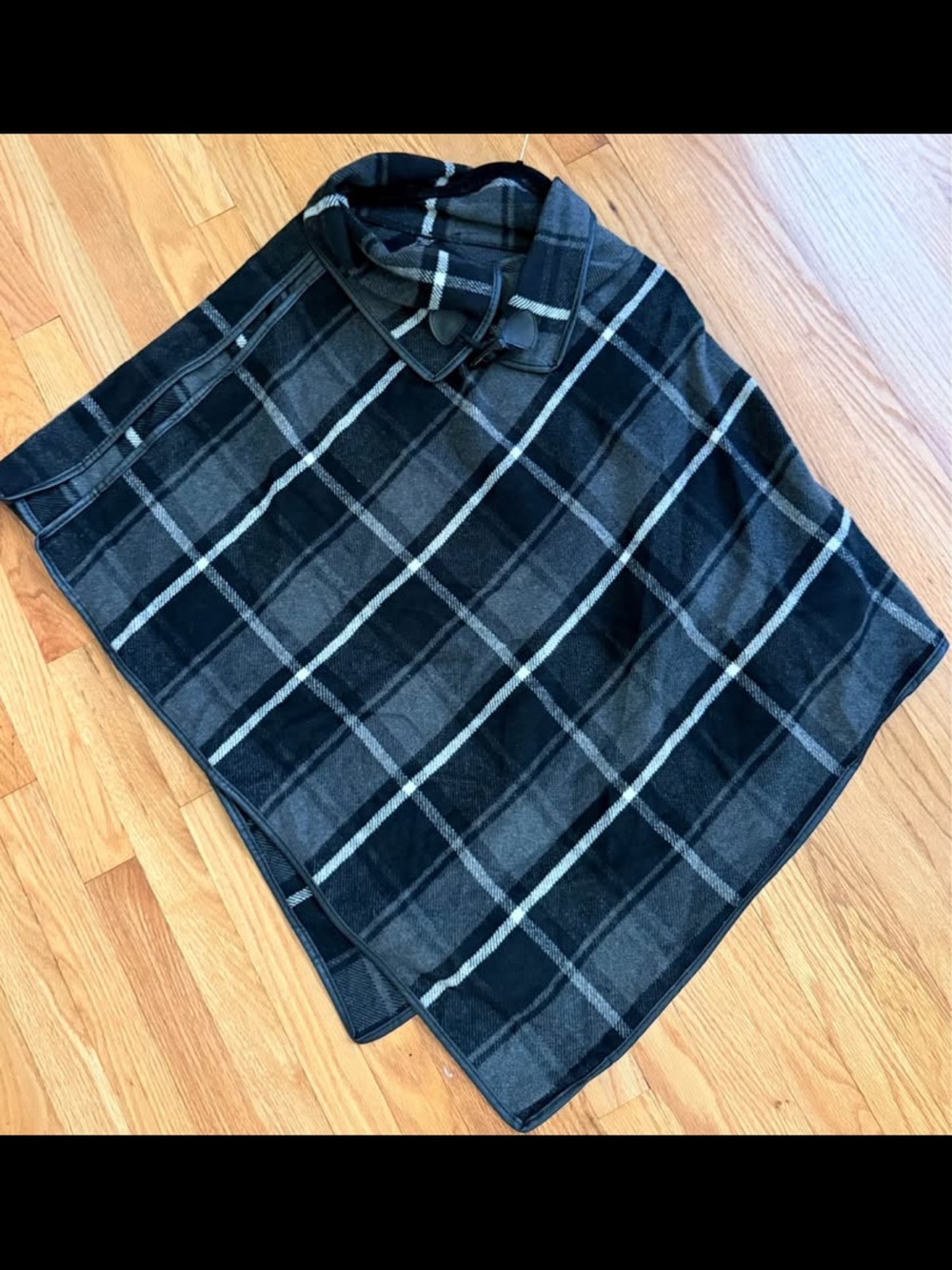 Black & Gray Plaid Wrap Skirt